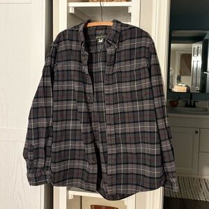 Eddie Bauer Gray and Red Plaid Shirt